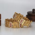 Traditional Ram Sita Gold Finish Bangle Set I Temple Jewellery