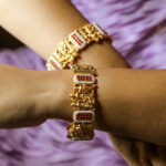 Traditional Ram Sita Gold Finish Bangle Set I Temple Jewellery - Image 2