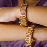 Traditional Ram Sita Gold Finish Bangle Set I Temple Jewellery - Image 3