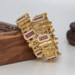 Traditional Ram Sita Gold Finish Bangle Set I Temple Jewellery - Image 4