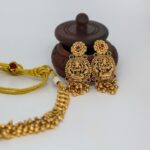 Amazing Antique Gold Pearl Drop Maa Lakshmi Necklace Set With Earring I New Collection - Image 2