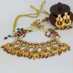 Cute Pearl Stone Gold Plated Necklace Set For Women - Image 3
