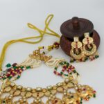 Cute Pearl Stone Gold Plated Necklace Set For Women - Image 2