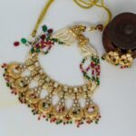 Cute Pearl Stone Gold Plated Necklace Set For Women