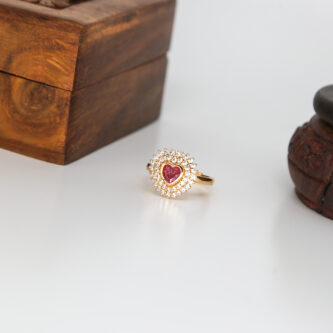 Stylish Adjustable AD Stone Free Size Golden Finger Ring For Any Occasion - Image 2