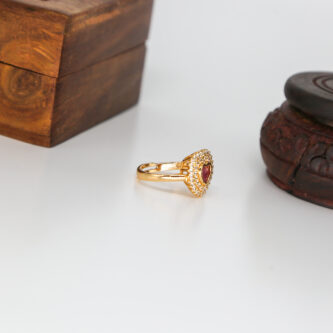 Stylish Adjustable AD Stone Free Size Golden Finger Ring For Any Occasion - Image 3