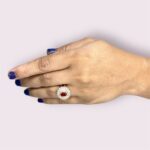 Gold-Plated Crystal Kundan Studded Adjustable Finger Ring - Image 2