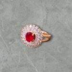 Gold-Plated Crystal Kundan Studded Adjustable Finger Ring