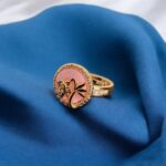 Elegant White Small Stone Gold Plated Crystal Ring for Girls/Women