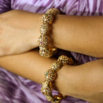 Gorgeous Antique Gold Pacheli Kada Bangle - Image 3
