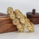 Gorgeous Antique Gold Pacheli Kada Bangle - Image 4