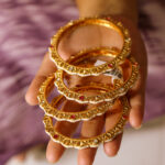 Elegant Gold Plated Pearl Bangle Set (Set Of 4) - Image 2