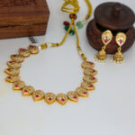 Elegant Traditional Kundan Necklace & Jhumka Earring Set