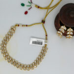 Elegant Polki Kundan Leaf Necklace Set with Drop Earrings