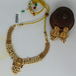 Amazing Antique Gold Pearl Drop Maa Lakshmi Necklace Set With Earring I New Collection