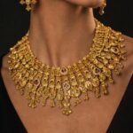 Women Gold-Plated Temple Design Ethnic Choker Jewellery Set with Earrings