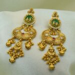 Antique Gold-Plated Temple Necklace Set with Lakshmi Motif & Statement Chand Pendant - Image 2