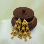 Women Gold-Plated Temple Design Ethnic Choker Jewellery Set with Earrings - Image 2