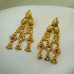 Women Gold-Plated Traditional Temple Choker Jewellery Set with Earrings - Image 2