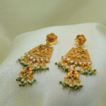 Traditional Rajwadi Gold-Plated Handcrafted Meenakari Jewellery Set with Beads & Pearls - Image 2