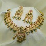 Gold-Plated Meenakari & Kundan Studded Traditional Heritage Necklace Set